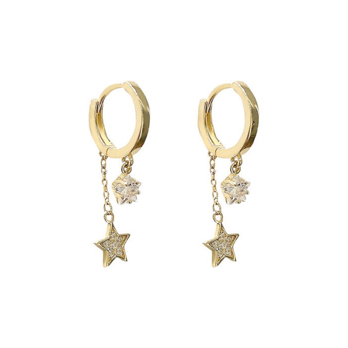 Wholesale Zircon Fashion Women 'S Earrings Student Ear Clip Jewelry Gift