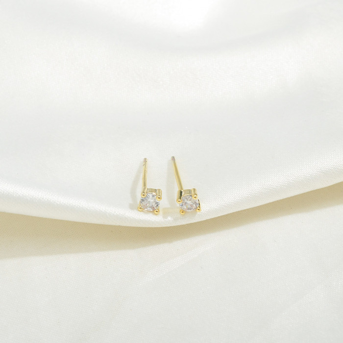Wholesale Sterling Silver Needle Stud One Card Three Pairs Set Combination Zircon Earrings For Women Jewelry Gift