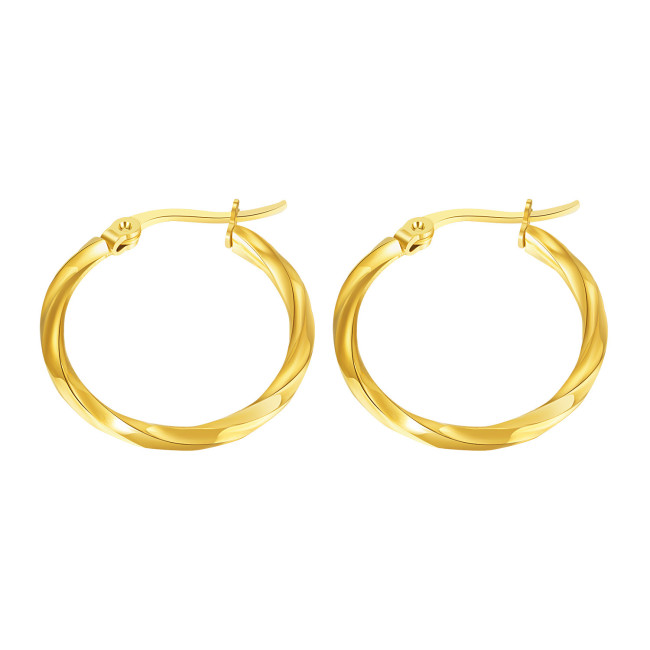 Wholesale Ornament Circular Earrings Geometric Fashion Trendy Titanium Steel Hoop Earring