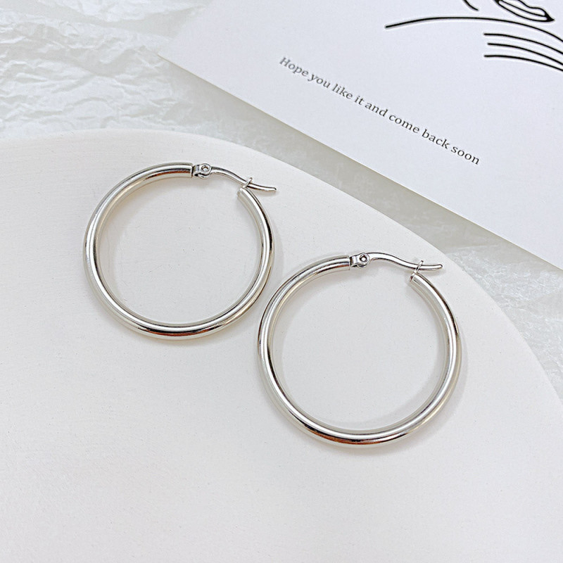 Wholesale Manufacturer Ins Fashion Trend Circle Titanium Steel Hoop Earring