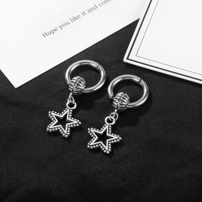 Wholesale 2021 Fashion Trendy Hollow Cross Titanium Steel Earrings Unisex jewelry