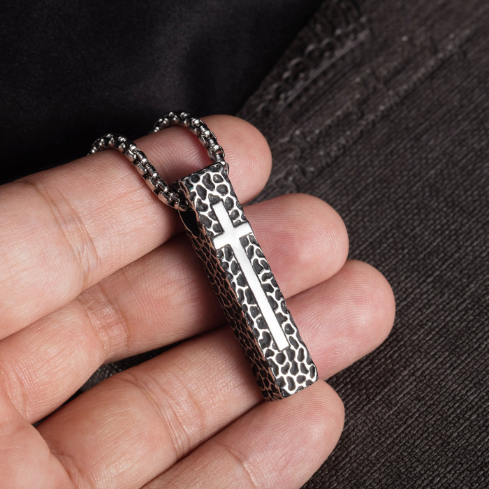 Wholesale Ornament Necklace Cross Titanium Steel Pendant Sweater Chain