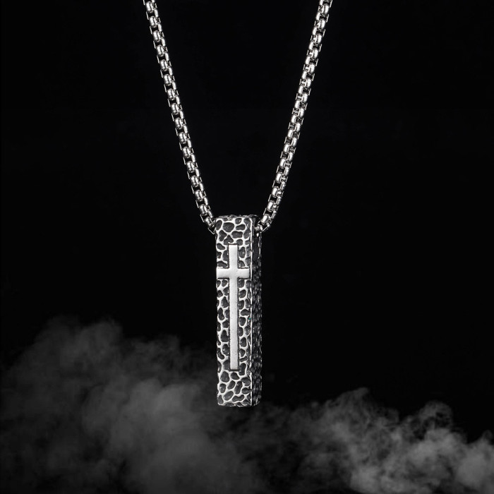Wholesale Ornament Necklace Cross Titanium Steel Pendant Sweater Chain