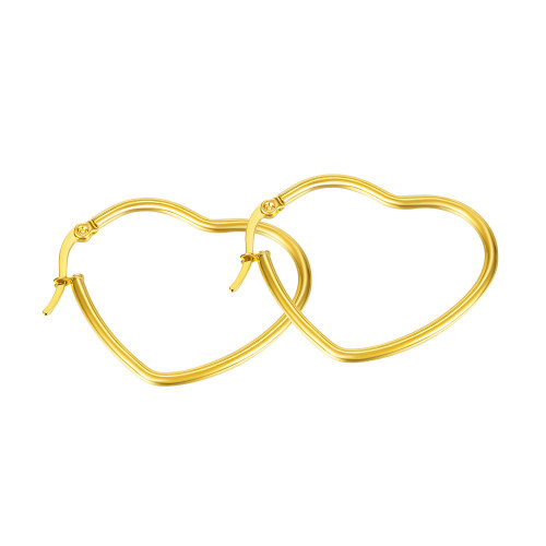 Wholesale Fashion Extravagant Love Heart Earrings Personality Titanium Steel Hoop Earring GB731