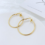 Wholesale Simple Pentagram Earrings Personalized Titanium Steel Fashion Trendy Ear Ring