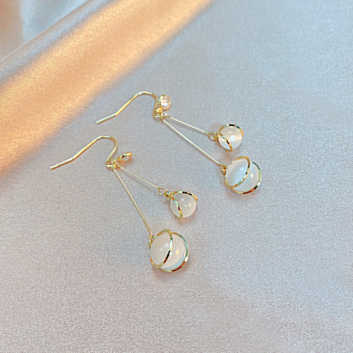Wholesale Ornament Ball Bead Drop Earrings Women Fashion