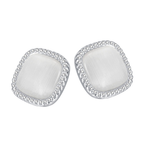 Wholesale Fashion Ornament Square Geometric Pearl Stud Earrings  Jewelry