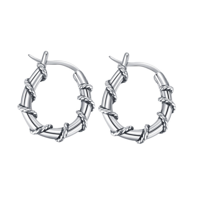 Wholesale Simple Stainless Steel Earrings Fashion Popular Titanium Steel Hoop Earring