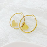 Wholesale Ornament Love Stainless Steel Earrings Double-Layer Circle Fashion Trendy Titanium Steel Hoop Earring