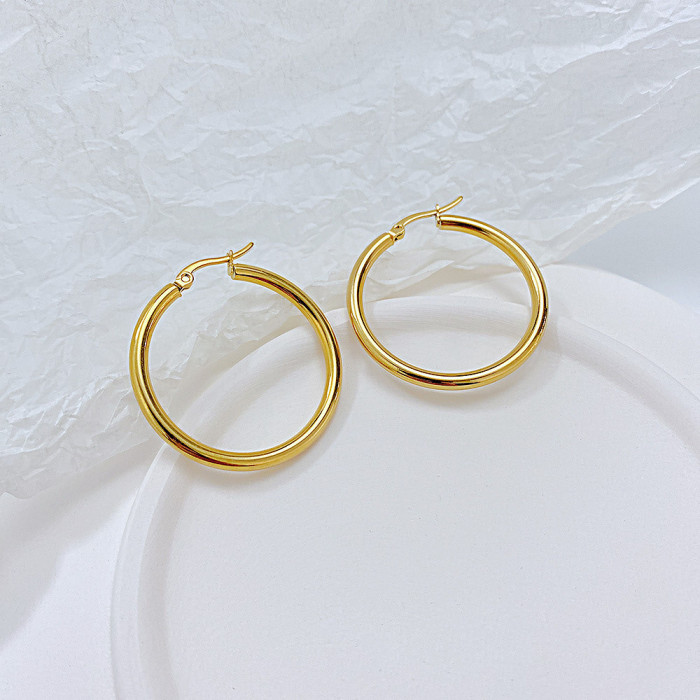 Wholesale Manufacturer Ins Fashion Trend Circle Titanium Steel Hoop Earring