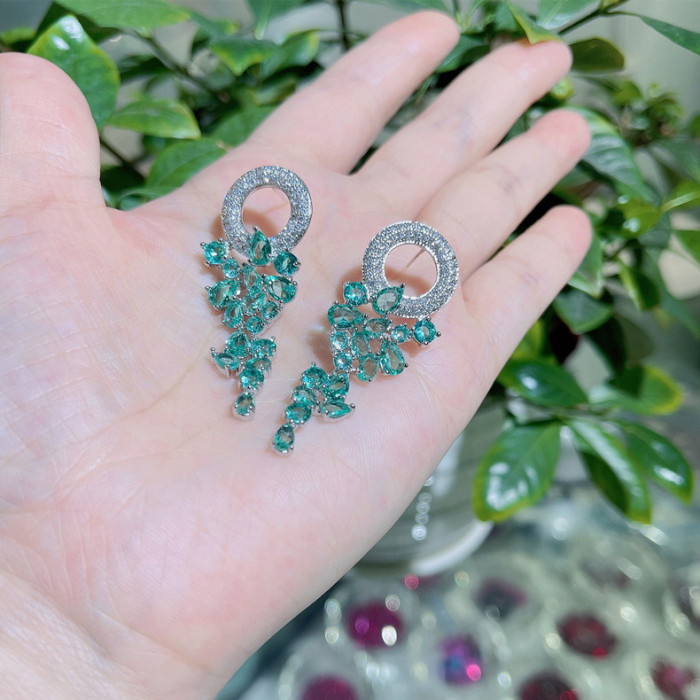 Wholesale Crystal Earring 925 Silver Ear Studs Drop Earring Jewelry Fashion Women Gift qx1444