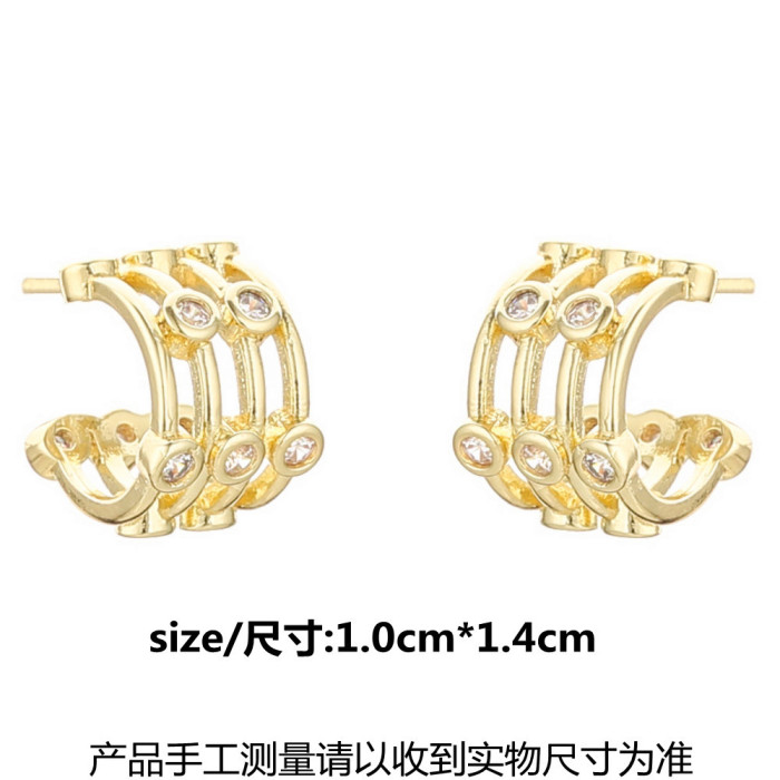 Wholesale  Gold Fashion Women Jewelry S925 Sterling Silver Stud Earrings