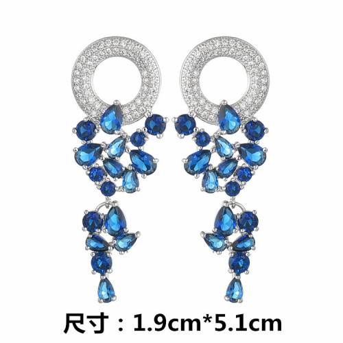 Wholesale Crystal Earring 925 Silver Ear Studs Drop Earring Jewelry Fashion Women Gift
