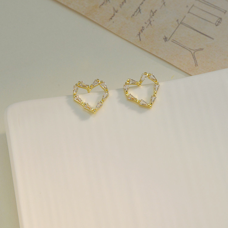 Love Heart Fashion Zircon Earrings Luxury Promotion Unique Jewelry
