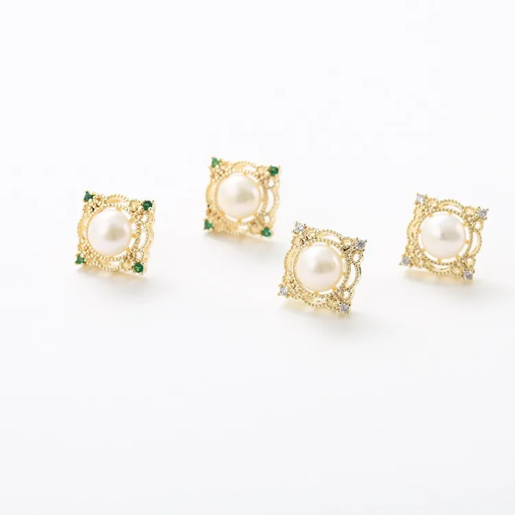 Wholesale Fashion Women Trendy Zircon Simple Brand Cute Luxury Promotion Unique Gift Pearl  Earrings Trend Korean Jewelry