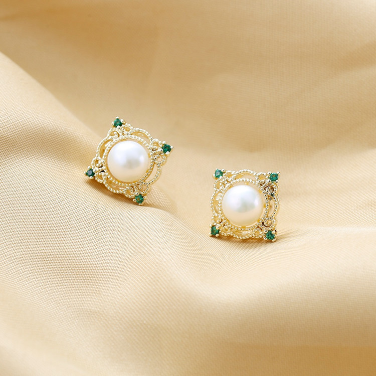 Wholesale Fashion Women Trendy Zircon Simple Brand Cute Luxury Promotion Unique Gift Pearl  Earrings Trend Korean Jewelry