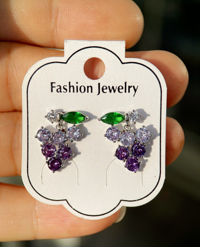 Wholesale Fashion Women Trendy Zircon Simple Brand Cute  Luxury 925 Pin Fashion Women's Earrings Jewelry Stud Christmas 1640