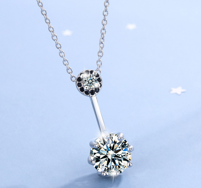 Black Diamond Shining Diamond Zircon Necklace Women's Short Clavicle Chain  553