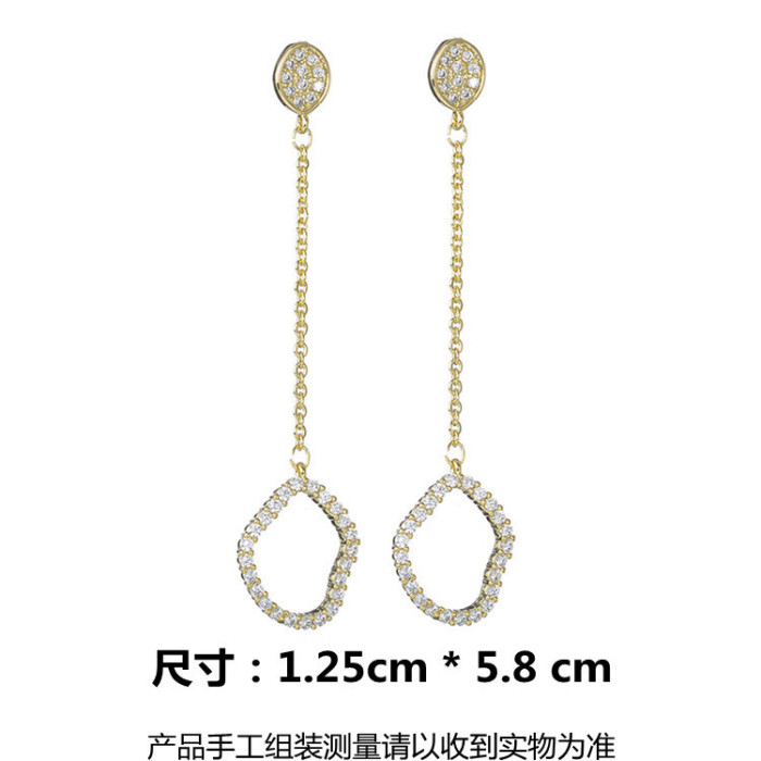 Wholesale Fashion Women Trendy Zircon Simple Brand Cute  Luxury Promotion Unique Gift Stud Earrings Jewelry Women's Christmas