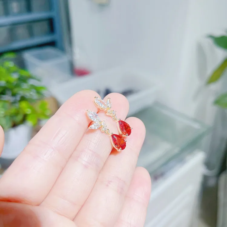 Water Drop Stud Earrings Wholesale Fashion Women Trendy Zircon Simple Brand Cute Luxury Promotion Unique Gift Bohemian Jewelry q1497