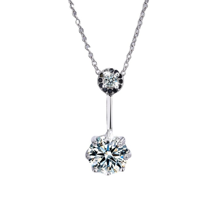 Black Diamond Shining Diamond Zircon Necklace Women's Short Clavicle Chain  553
