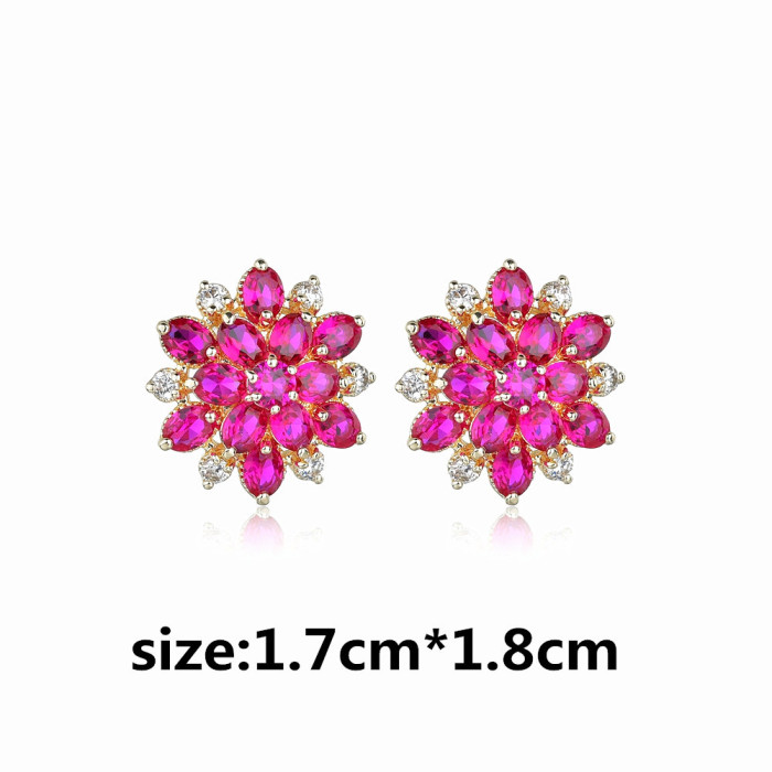 Wholesale Big Flower Girls Stud Earrings S925 Sterling Silver Earring/Pin Snowflake Earrings Women Gift  1489
