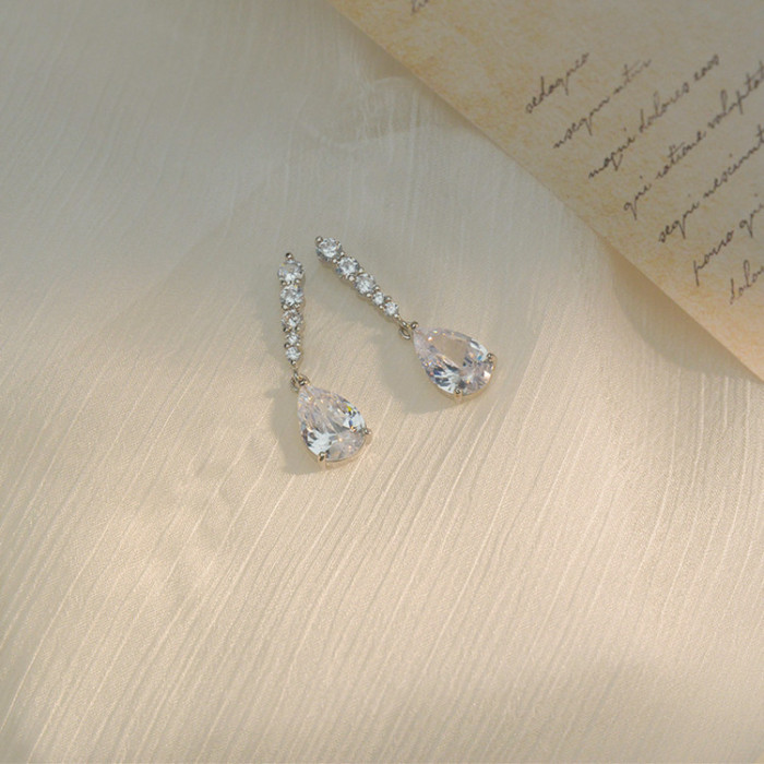 Wholesale 925 Sterling Silver Ear Studs Crystal Earrings Women Gift 687