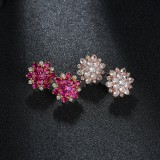 Wholesale Big Flower Girls Stud Earrings S925 Sterling Silver Earring/Pin Snowflake Earrings Women Gift