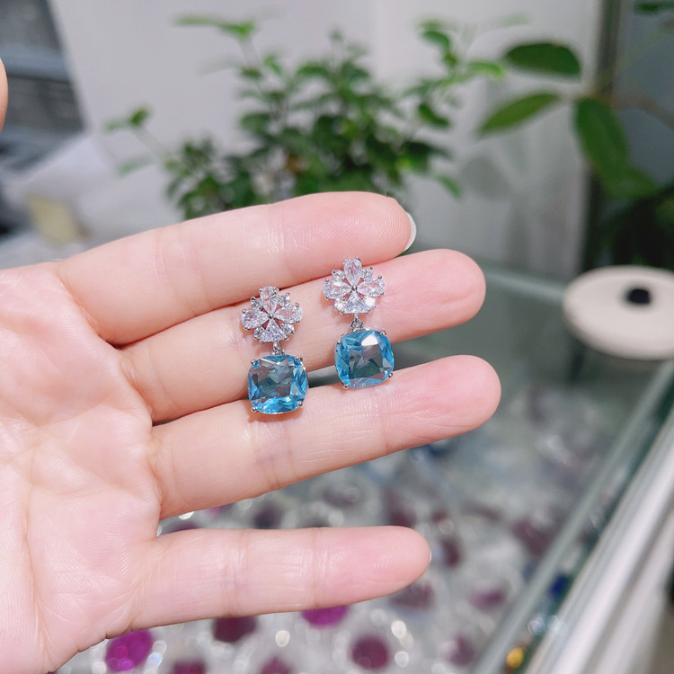 Wholesale Navy Blue Earrings Women 'S Earrings Sterling Silver Needle Earrings Women Gift wxe1445