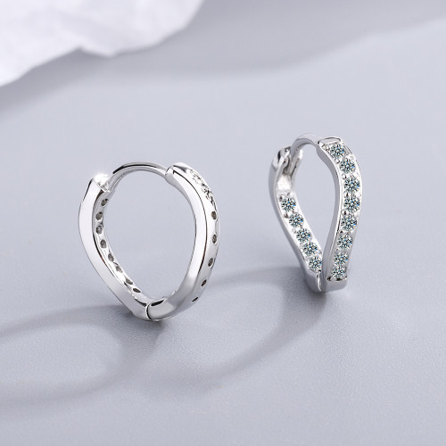 Wholesale Gang Drill Hoop Earring For Women Wave Clip On Earring Fashions Lady Gift  656