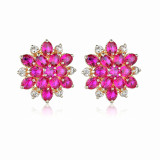 Wholesale Big Flower Girls Stud Earrings S925 Sterling Silver Earring/Pin Snowflake Earrings Women Gift