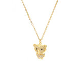 Original Design Bear Necklace Female Zircon 2021 Genuine Ornament  Accessories Jewelry Women Gift