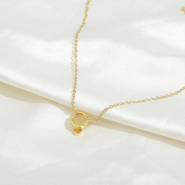 Wholesale Zircon Promotion Lock Necklace Female Light Luxury Clavicle Chain Student Unique Necklace Jewelry Gift