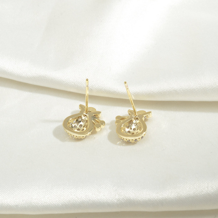 Wholesale Zircon Promotion Purse Earrings Women Girl Sterling Silver Needle Chinese Style Earrings Studs Ornament Jewelry Gift