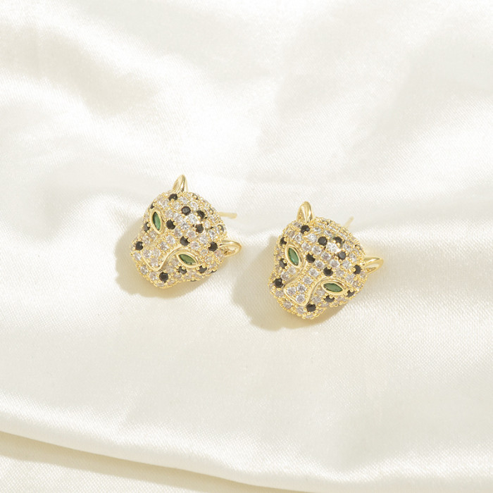 Women Earrings Sterling Silver Needle Zircon Leopard  Style Fashion Earrings jewelry