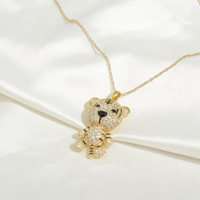 Wholesale Zircon Promotion Tiger Necklace Female Clavicle Chain Jewelry Gift