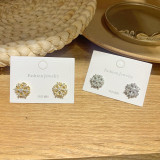 Wholesale Autumn Winter New Snowflake Earrings Women Girl Sterling Silver Needle Zircon Earrings Ornament Jewelry Gift