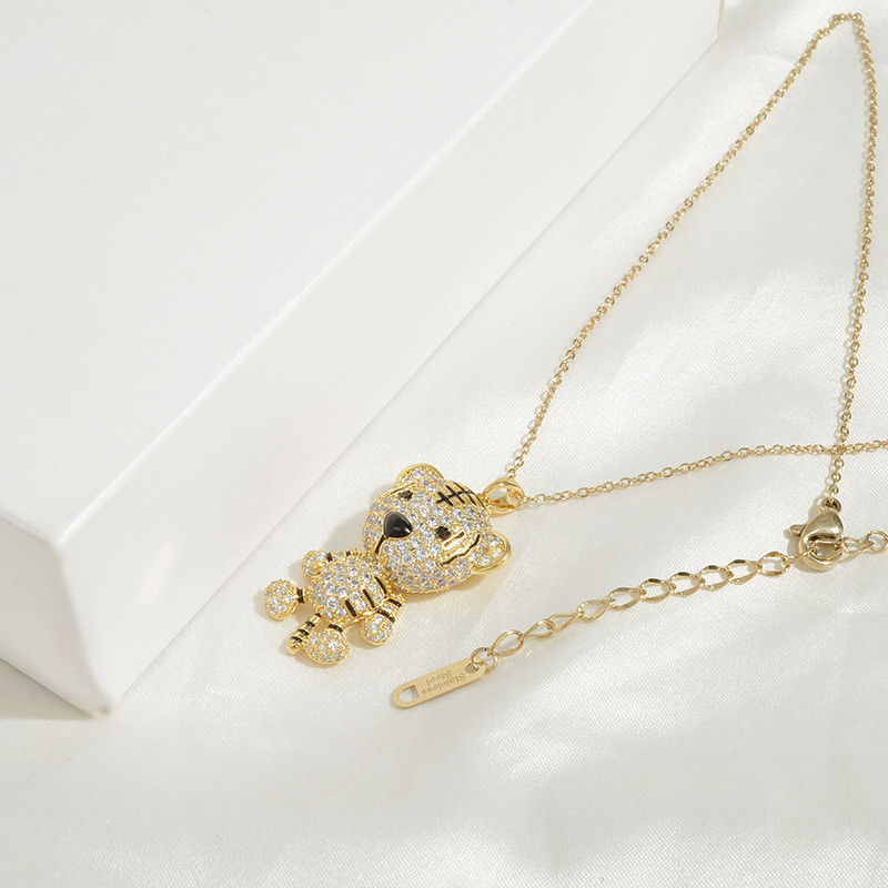 Wholesale Zircon Promotion Tiger Necklace Female Clavicle Chain Jewelry Gift