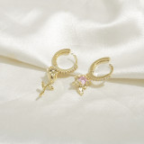 Wholesale Zircon Pearl Petals One Card Three Pairs Set Earrings Women Girl Earrings Eardrops Jewelry Gift
