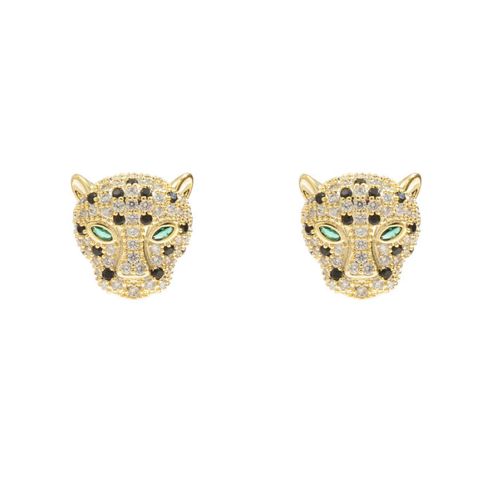 Women Earrings Sterling Silver Needle Zircon Leopard  Style Fashion Earrings jewelry