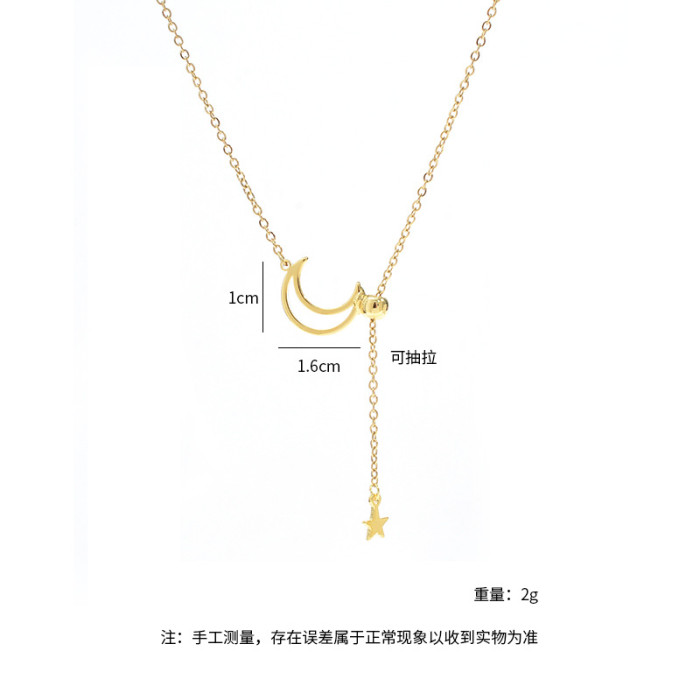 Wholesale Moon Necklace Female Star Moon Clavicle Chain Jewelry Gift Jewelry Gift