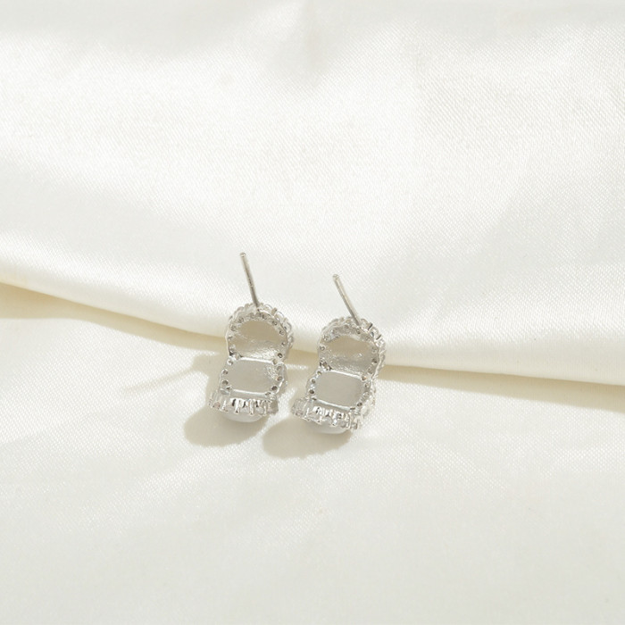 Wholesale Sterling Silver Needle Opal Earrings New Studs Women Earring Jewelry Gift