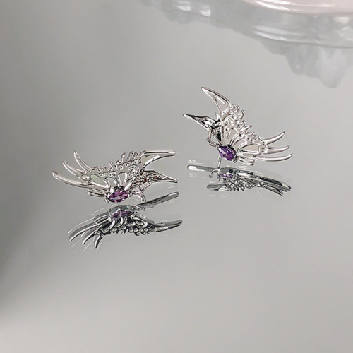 Wholesale Sterling Silver Needle Butterfly Studs Women's New Unique Ear Jewelry Jewelry Gift