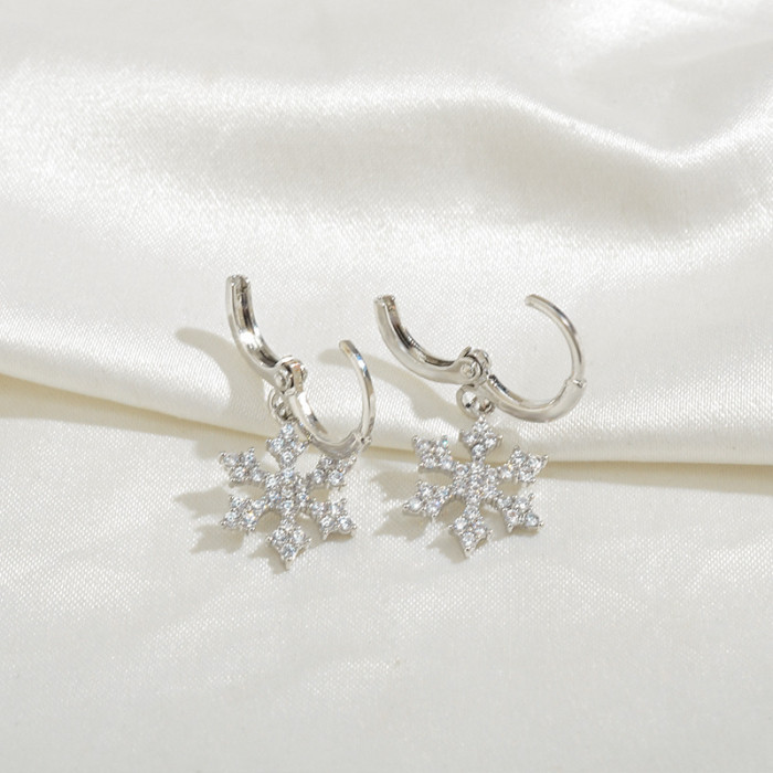 Wholesale Earrings Snowflake 2021 New Women's Autumn/Winter Earrings Jewelry Gift