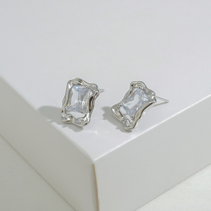 Wholesale Sterling Silver Needle OL Zircon Earrings Women's Earrings Jewelry Gift