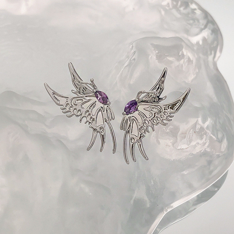 Wholesale Sterling Silver Needle Butterfly Studs Women's New Unique Ear Jewelry Jewelry Gift