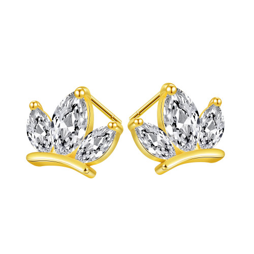 Wholesale Ornament Zircon Leaves Earrings New Earrings Fashion Jewelry Gift