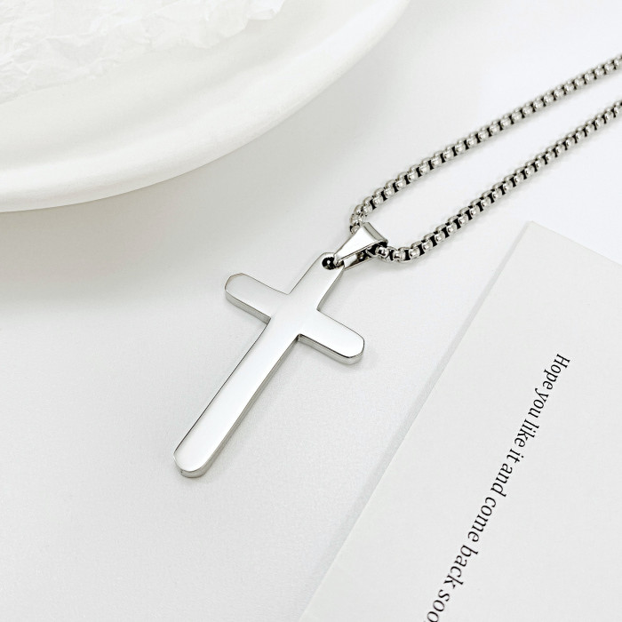 Wholesale Ornament Cross Pendant New Titanium Steel Necklace Dropshipping Jewelry Gift
