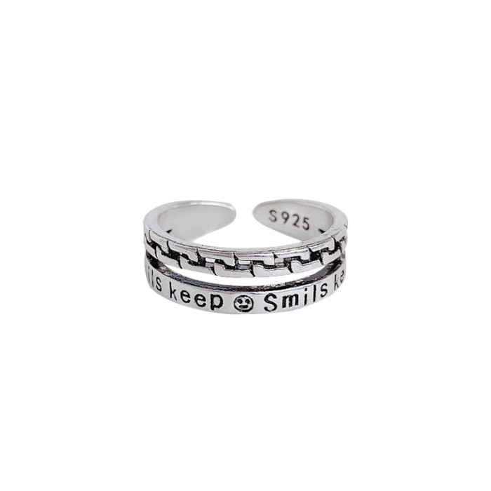 Wholesale Smiley Ring Women's Stylish Opening Ring Dropshipping Jewelry Gift