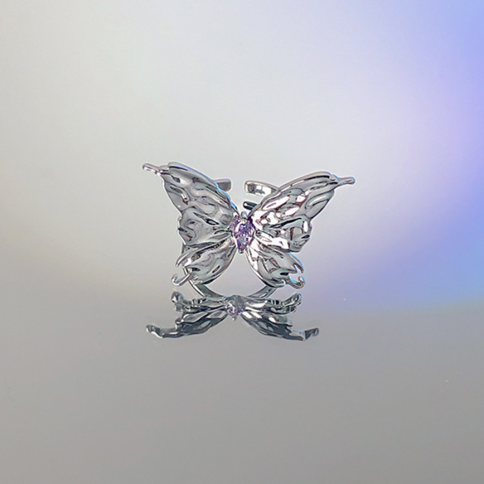 Wholesale 2021 New Butterfly Ring Liquid Couple Rings Open Ring Dropshipping Jewelry Gift